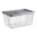 A clear plastic Tough Box storage tote with a gray lid.