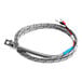 A blue and red thermocouple probe cable.