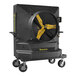 A Big Ass Fans Cool-Space 400 All Terrain Evaporative Cooler on wheels with black and yellow accents.