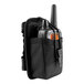 A black Midland BizTalk holster with two walkie talkies inside.