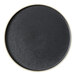 A black Oneida Moira stoneware plate with a white rim.
