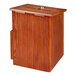 An ADIRoffice oak wood wall mounted suggestion box with a slot on the lid.