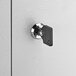 The lock on a white AdirOffice steel wall mounted drop box.