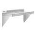 A silver Regency stainless steel wall shelf with a solid top.