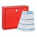 A red ADIRoffice wall mounted drop box with a stack of white suggestion cards.