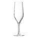 A clear Chef & Sommelier flute wine glass with a stem.