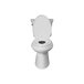 A white Mayfair Little 2 Big potty training toilet seat on a white toilet with the lid up.
