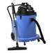 A blue and black NaceCare wet pump-out vacuum cleaner.
