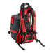 A red and black NaceCare backpack vacuum with straps and a handle.