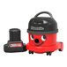 A red and black NaceCare cordless canister vacuum with a black rectangular battery.