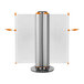 A white and orange ZonePro stanchion with white fabric and orange accents.