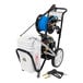 A cart mount Mi-T-M electric pressure washer with a hose reel.