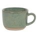 A Front of the House Artefact moss green porcelain mug with a handle.