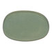 A Front of the House Artefact green oval porcelain plate.