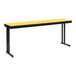 A yellow rectangular National Public Seating table with black cantilever legs.