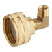 A brass Bunn pipe fitting with a male compression end and a female hose thread end.