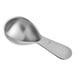 A silver Planetary Design stainless steel coffee scoop with a metal handle.