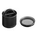 A matte black stainless steel Planetary Design Airscape food storage container with a lid.