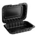 A Choice black plastic hinged take-out container with 1 compartment.