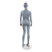 An Econoco female mannequin with a naked torso standing on a white base.