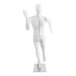An Econoco Fit male sprinter mannequin with one hand raised on a white background.