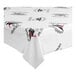 A white Table Mate plastic table cover roll with black and red graduation designs.