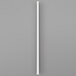 A white paper lollipop stick on a gray surface.
