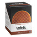 A box of individually wrapped Vafels vegan caramel stroopwafels.