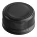 A black plastic unlined tamper-evident cap with a black liner.