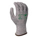 A close-up of an Armor Guys Basetek HDPE glove with gray polyurethane palm coating.