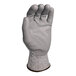 A close-up of an Armor Guys Basetek HDPE glove with a gray polyurethane palm coating.