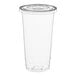 A clear plastic cup with a flat lid.