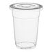 A Choice clear plastic cup with a flat lid.