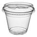 A clear plastic cup with a lid.
