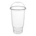A clear plastic Choice cold cup with a dome lid.