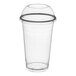 A clear plastic Choice cup with a clear dome lid.