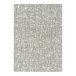 A close-up of a Joy Carpets Dove grey and white rectangular area rug with a black border.
