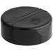 A 53/485 black plastic spice lid with dual-flapper induction lining and 3 holes.