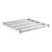 A stainless steel Regency dunnage shelf with a wire grid on top.