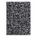 A Joy Carpets onyx rectangle area rug with abstract black and white designs.