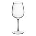 An Acopa Endure clear Tritan plastic wine glass with a stem.