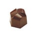 A Pavoni hexagon-shaped chocolate candy made with a Pavoni Praline candy mold.