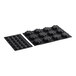 A black Pavoni silicone baking mold set with round and rectangular shapes.