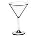 An Acopa Tritan plastic martini glass with a clear stem and base.