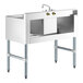 A Regency stainless steel underbar sink with faucet and 2 drainboards.
