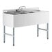 A Regency stainless steel underbar sink with faucet and right drainboard.