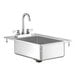 A Regency stainless steel drop-in sink with faucet.