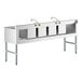 A Regency stainless steel underbar sink with 2 faucets.