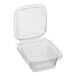 A case of 240 Inline Plastics clear rectangular hinged deli containers with flat lids.