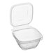 A case of 240 Inline Plastics clear plastic square hinged containers with dome lids.